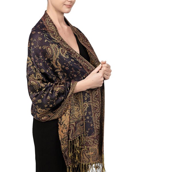 Autumn And Winter Ethnic Style Vintage Tassel Shawl Middle East Paisley Jacquard Scarf For Women - Image 7