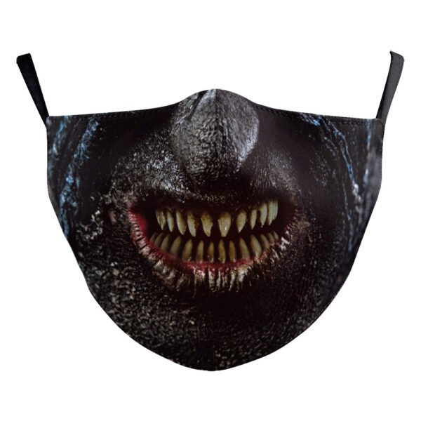 Halloween Digital Printing Funny Horror Face Double Layer Dust Mask - Image 5