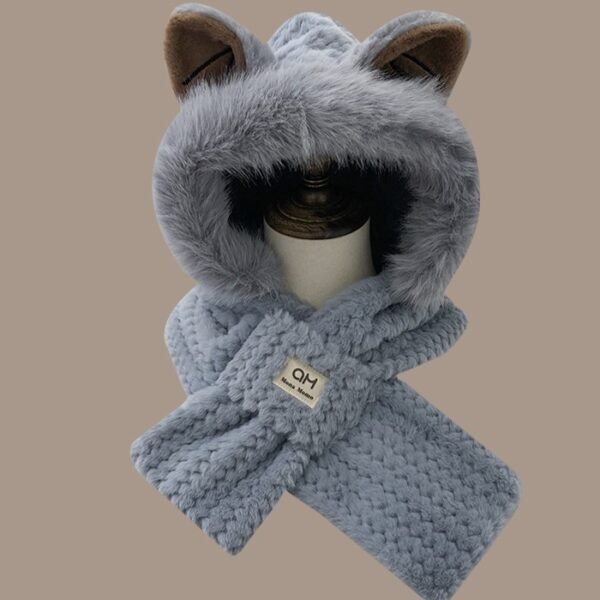 Autumn And Winter Cute Furry Fox Ear Hat - Image 9