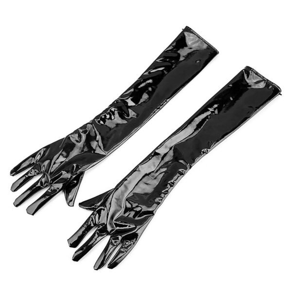 Sexy Gloves Black Leather Bar Performance Pole Dance Auxiliary Tools Dark High Elasticity Sleeve Cover - Image 2
