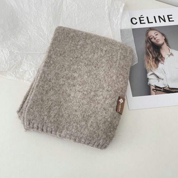 Soft Sticky Warm Fashion Basic Outer Wear Solid Color Scarf For Women - Image 8