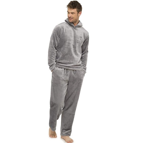 Flannel Grey Simple Home Men's Pajamas - Image 4