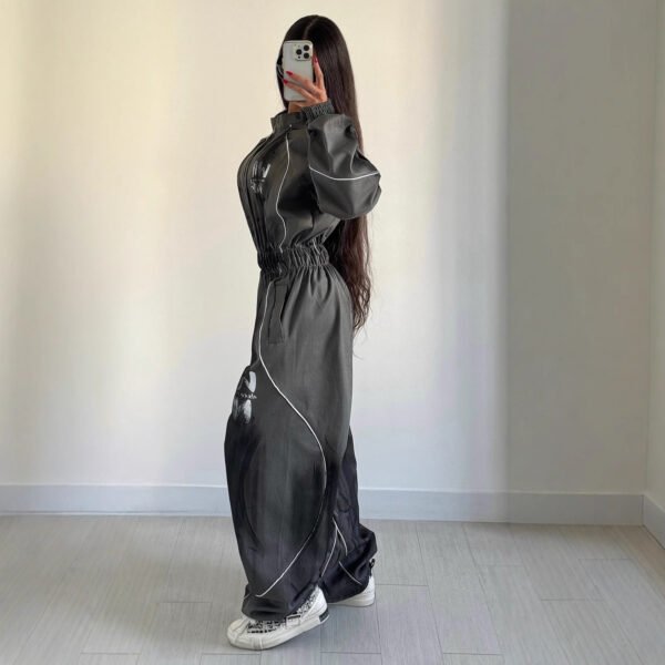 Women's Street Hip-hop Washed Graffiti Brushed Jumpsuit - Image 4