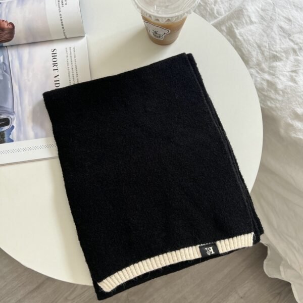 Korean Style All-matching Youthful-looking Keep Warm Pure Color Wool Knitted Scarf - Image 10
