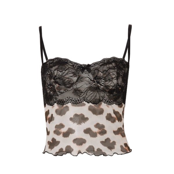Leopard Print Slim-fitting Suspenders Vest - Image 5