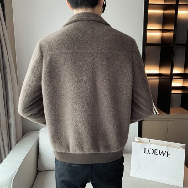 Golden Mink Velvet Lapel Fur Coat - Image 9