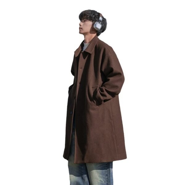Casual Texture Double-sided Wool Mid-length Coat - Image 5