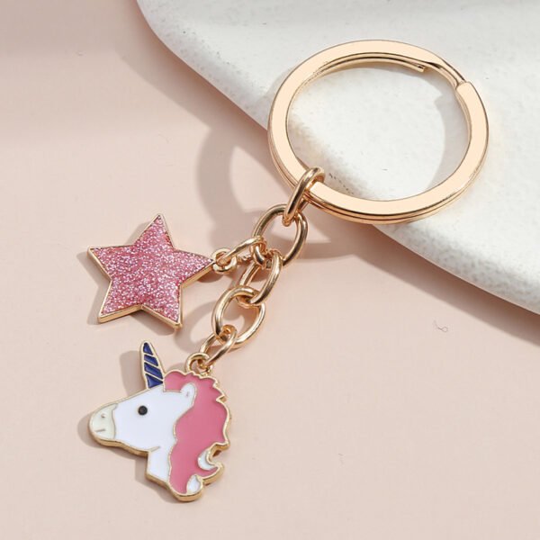 Hot Selling Dripping Oil Alloy Colorful Owl Ladybug Dark Flower Ghost Face Keychain Bag Ornaments - Image 2