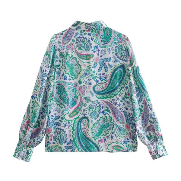 Spring New Women's Retro Casual Printed Shirt Top - Image 7