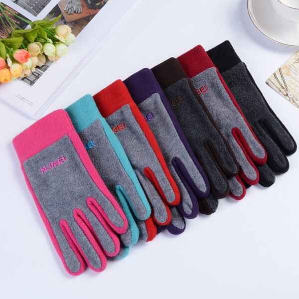 Autumn And Winter Warm Polar Fleece Gloves Riding Thick Fashion - Image 2