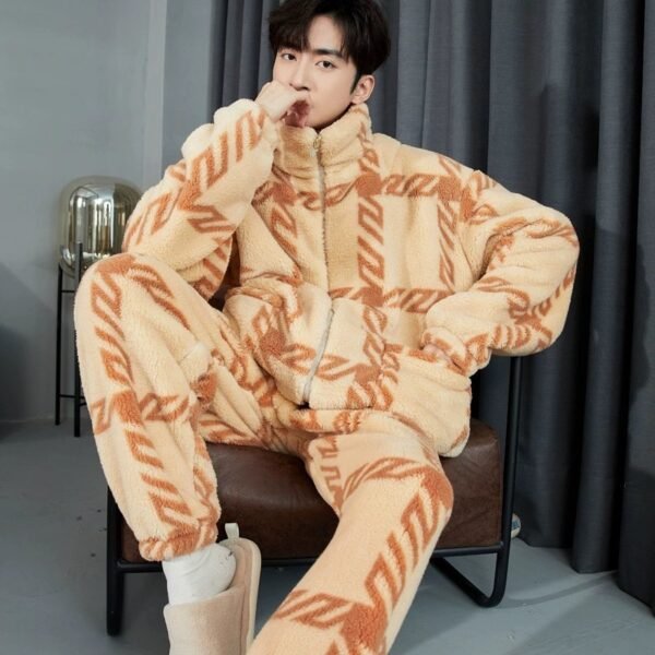 Men's Zipper Pajamas Winter Thickened - Image 3