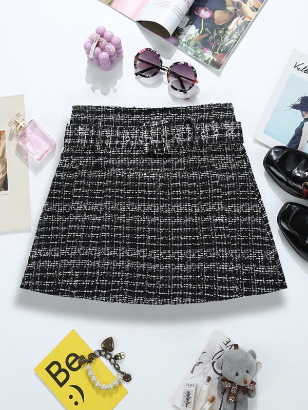 Tweed Bright Silk Plaid Skirt Women's High Sense A- Line - Image 9