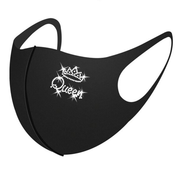 Black Color Diamond Letter Diamond Sticker Mask - Image 3