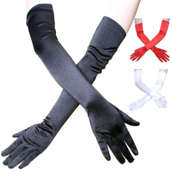 Women's Long Dress Satin Gloves - Image 2