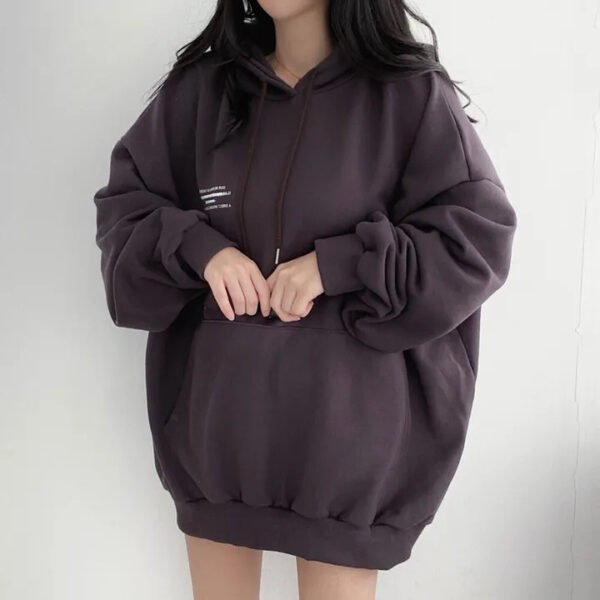 Velvet Padded Hooded Sweatshirt Women's Coat - Image 10