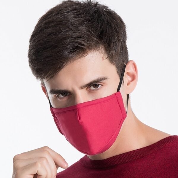 Cotton Pure Color Washable Dust-proof Warmth Mask - Image 4