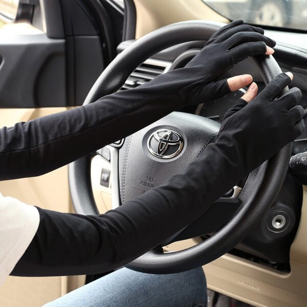 Driving Sun Protection Gloves Women's Thin Cotton Oversleeves - Image 4