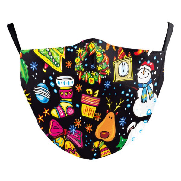 Christmas Green Digital Printing Windproof Double Layer Dustproof Mask - Image 10