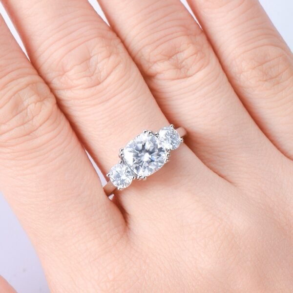 Moissanite Ring Women's S925 Sterling Silver - Image 4