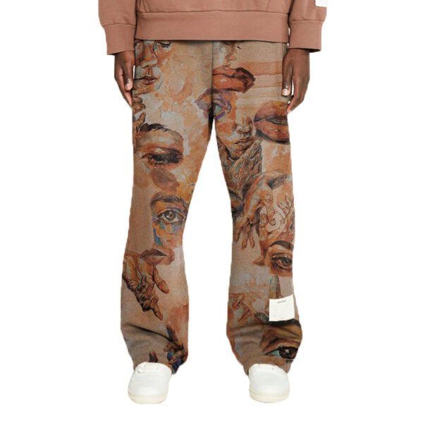 Men's Printed Mid Waist Loose Casual Trousers - Image 5