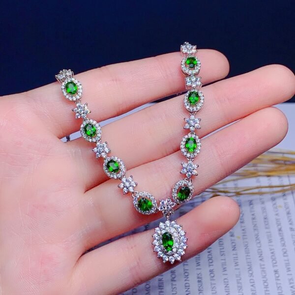 Natural Diopside Necklace Female Pendant S925 Pure - Image 2