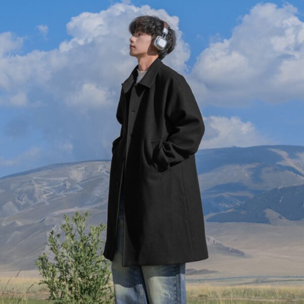 Casual Texture Double-sided Wool Mid-length Coat - Image 3