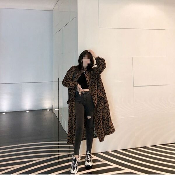 Leopard Print Trench Coat Women's Mid-length - Image 2