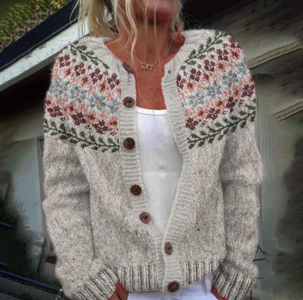New 3D Digital Printed Cardigan Knitted Jacket For Women - Image 8