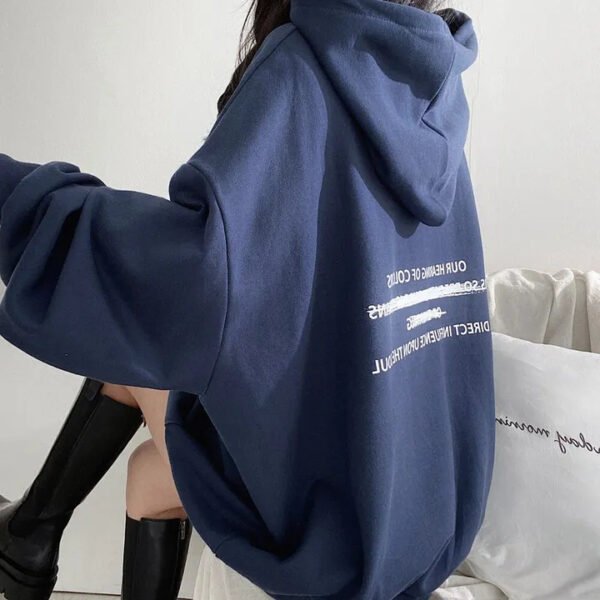 Velvet Padded Hooded Sweatshirt Women's Coat - Image 5