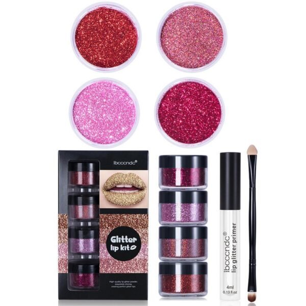 Glitter Lip Gloss Lipstick Shiny DIY Lip Gloss Diamond Waterproof Long Lasting Lipgloss Kit With Lip Primer Lip Tint Lips Makeup - Image 4