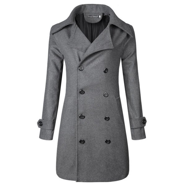 Double Breasted Mid-length Trench Coat Plus Size - Image 8