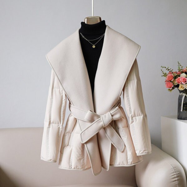 Reversible Cashmere & White Duck Down Coat - Image 4