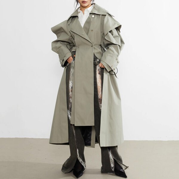 Elastic And Waisted Profile Trench - Image 2