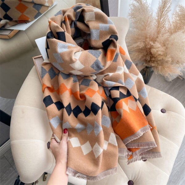 Cashmere-like Skin-friendly Short Tassel Scarf - Image 2