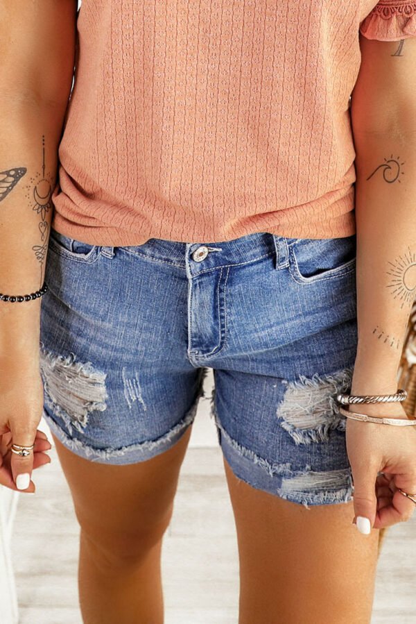 Women's Summer New Washed And Frayed Casual All-matching Shorts - Image 9