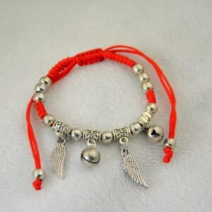 Hot Selling Miao Silver Red Rope Braided Bracelet Lucky Miao Silver Anklet Red Rope Braided Alloy Silver Bracelet