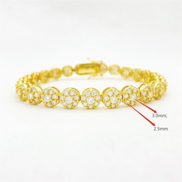 Hip Hop 925 Silver Tennis Chain Moissanite Bracelet - Image 5