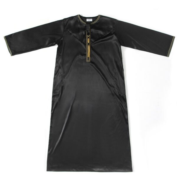 Ethnic Stitching Contrast Color Men's Robe - Image 2