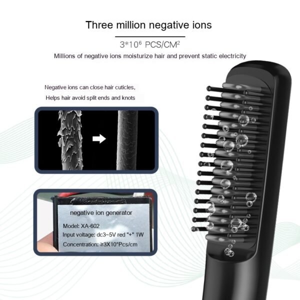 Wireless Charging Anion Straight Comb Usb Charging For Curling Or Straightening - Image 3
