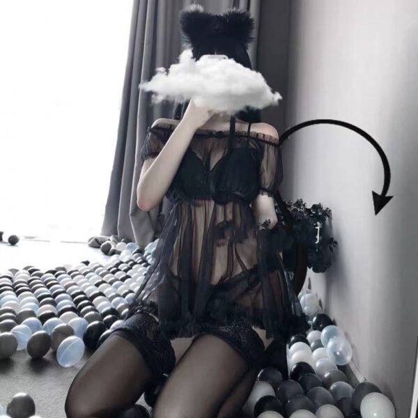 Sexy Mesh Skirt Scheming Design Western Style Waist Reduction Age Reducing Sexy Lingerie - Image 2