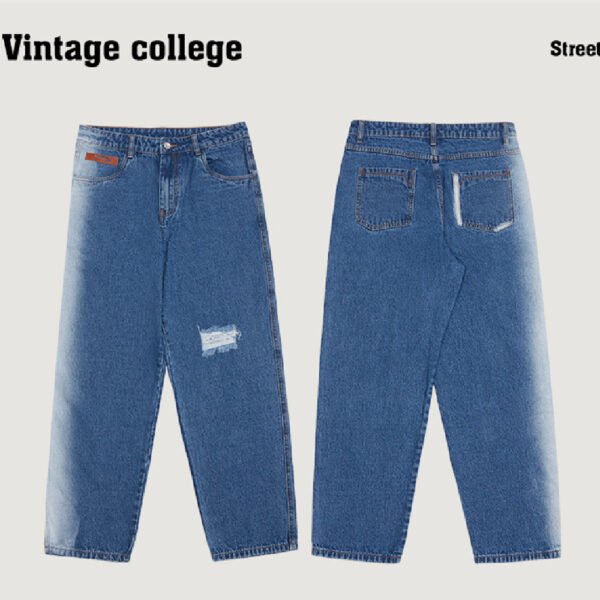 Men's Loose Hole Pocket Jeans - Image 5