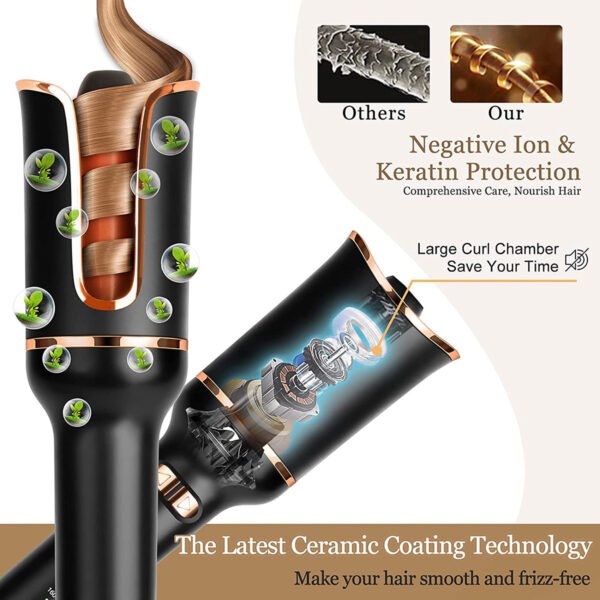 Automatic Curling Iron Air Curling Flat Iron Magic Wand Wave Styling Automatic Rotating Curling Wand Salon Styling - Image 2