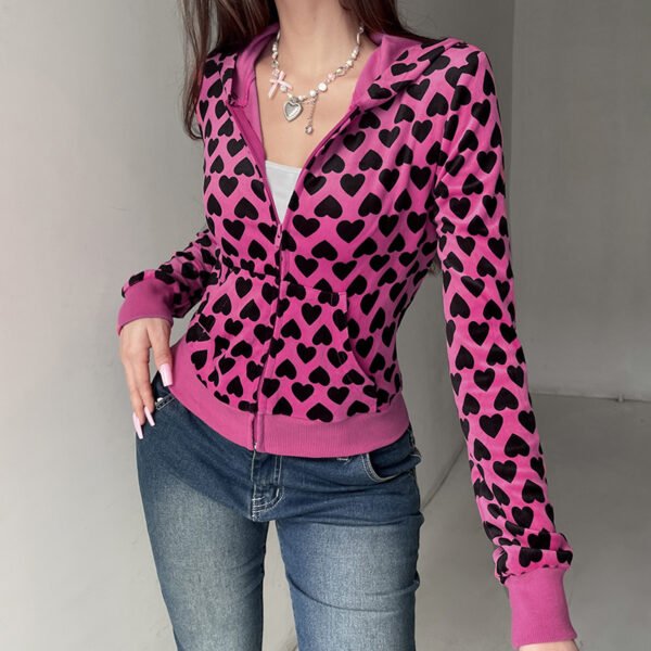 European And American Style Love Suede Hooded Coat For Women - Image 2
