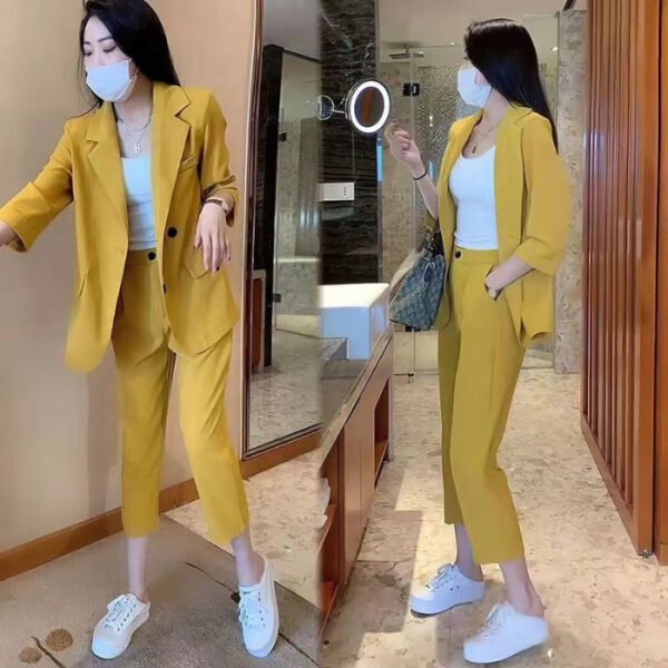 Plus Size Suit Coat Harem Pants Two-piece Set - Image 6