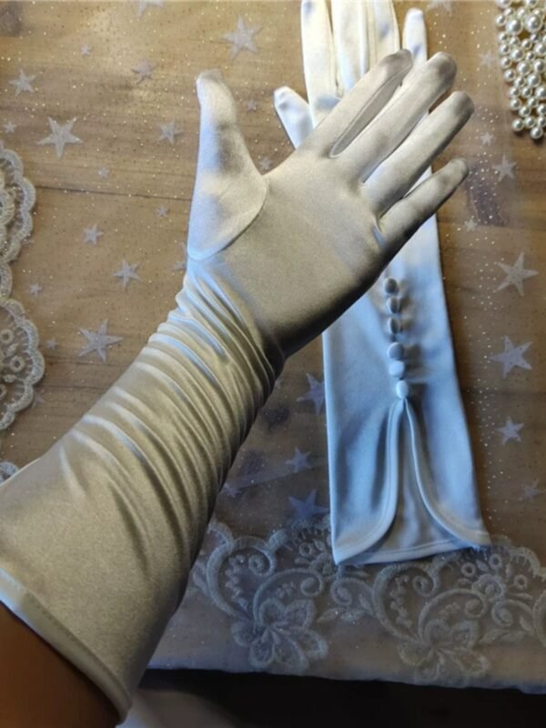Studio Photographer's Wedding Dress Satin Gloves - Image 5