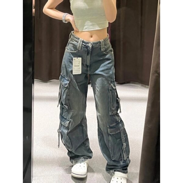 American Retro Loose Street Wide Leg Jeans - Image 2