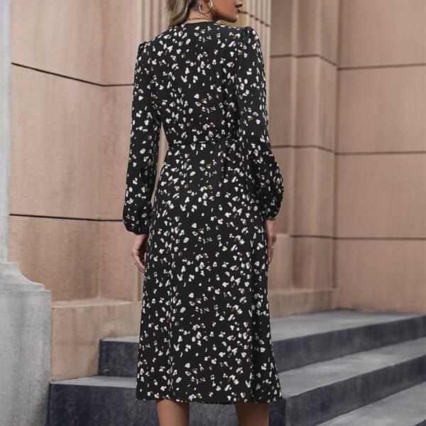 Fashion Printed Black Women's Dress - Image 3