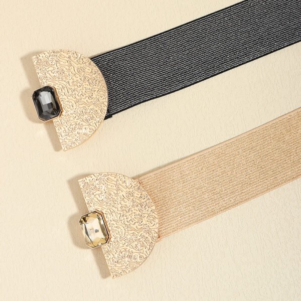 Fashion Stretch Women Glittering With Pearls Elastic Belt Decorative Skirt Belt Simple Premium Waist Cover - Image 4