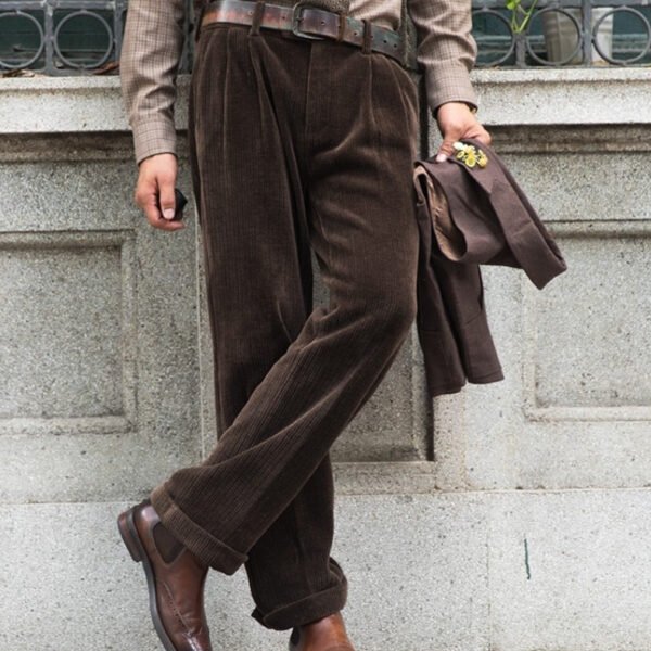 Retro Mid-waist Straight Casual Corduroy Pants Yupi Overalls