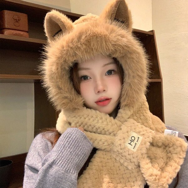 Autumn And Winter Cute Furry Fox Ear Hat - Image 2